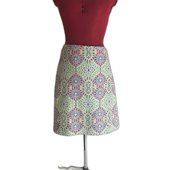 Talbots Blue & Green Medallion Print Pencil Skirt Women's Size 18 Knee Length - Picture 8 of 10